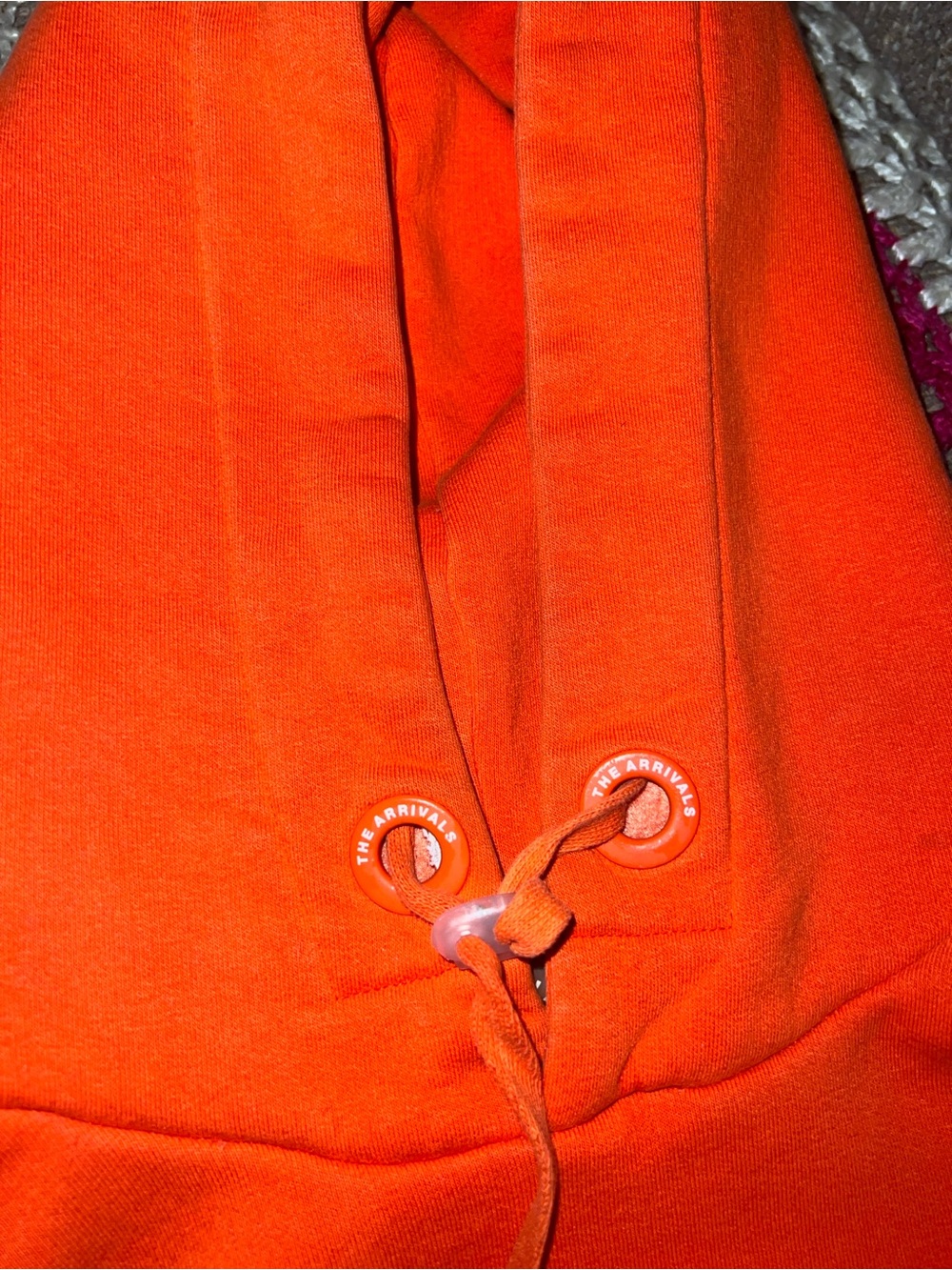 The Arrivals Women's Cropped Hoodie in Bright Orange - Picture 5 of 9